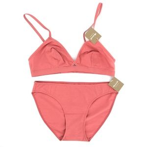 NEW Madewell Pink Cotton-Modal Eliza Cutout Bra